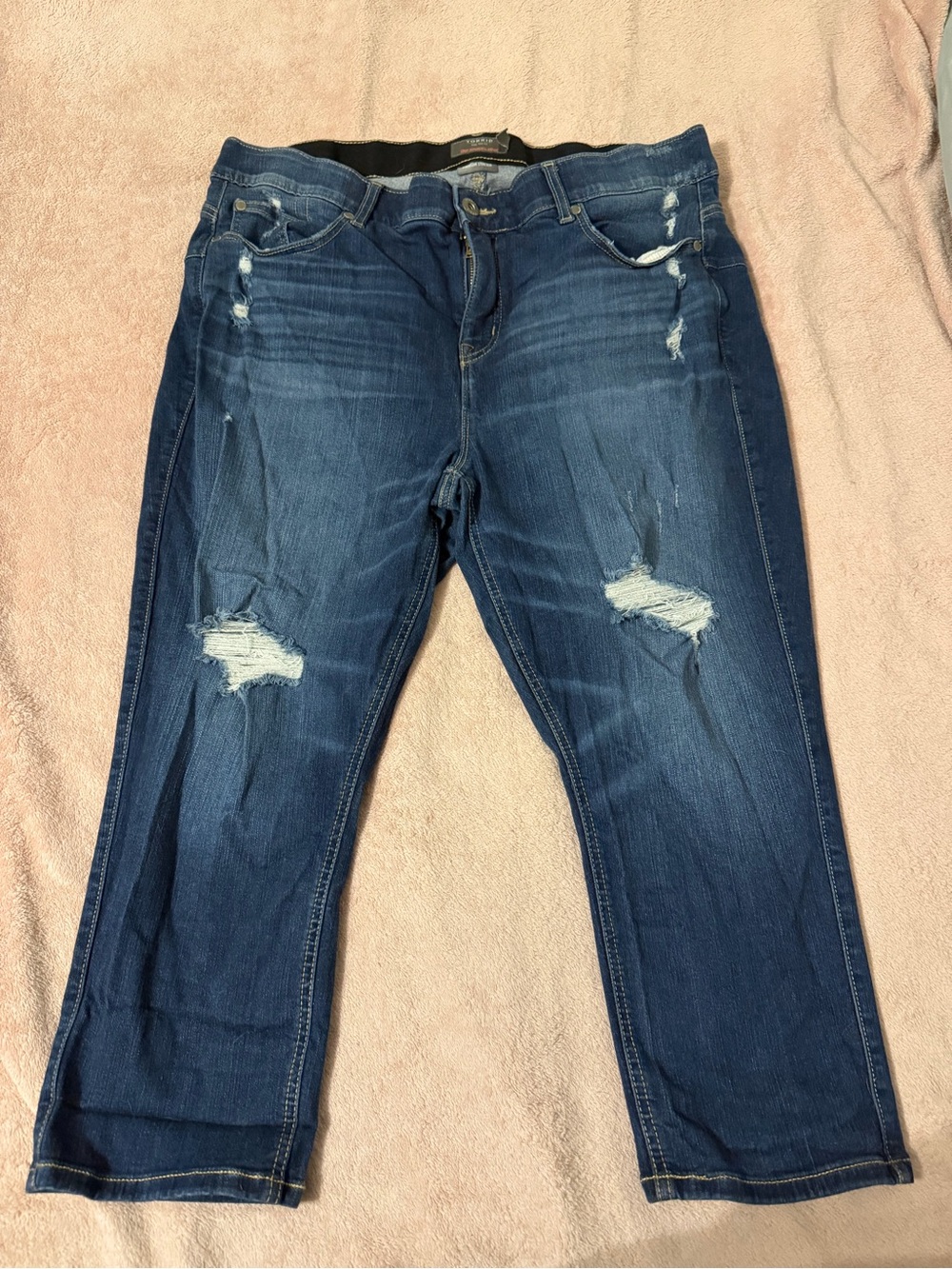Torrid Cropped Bombshell Skinny Distressed Dark Indigo Size 20 Jeans